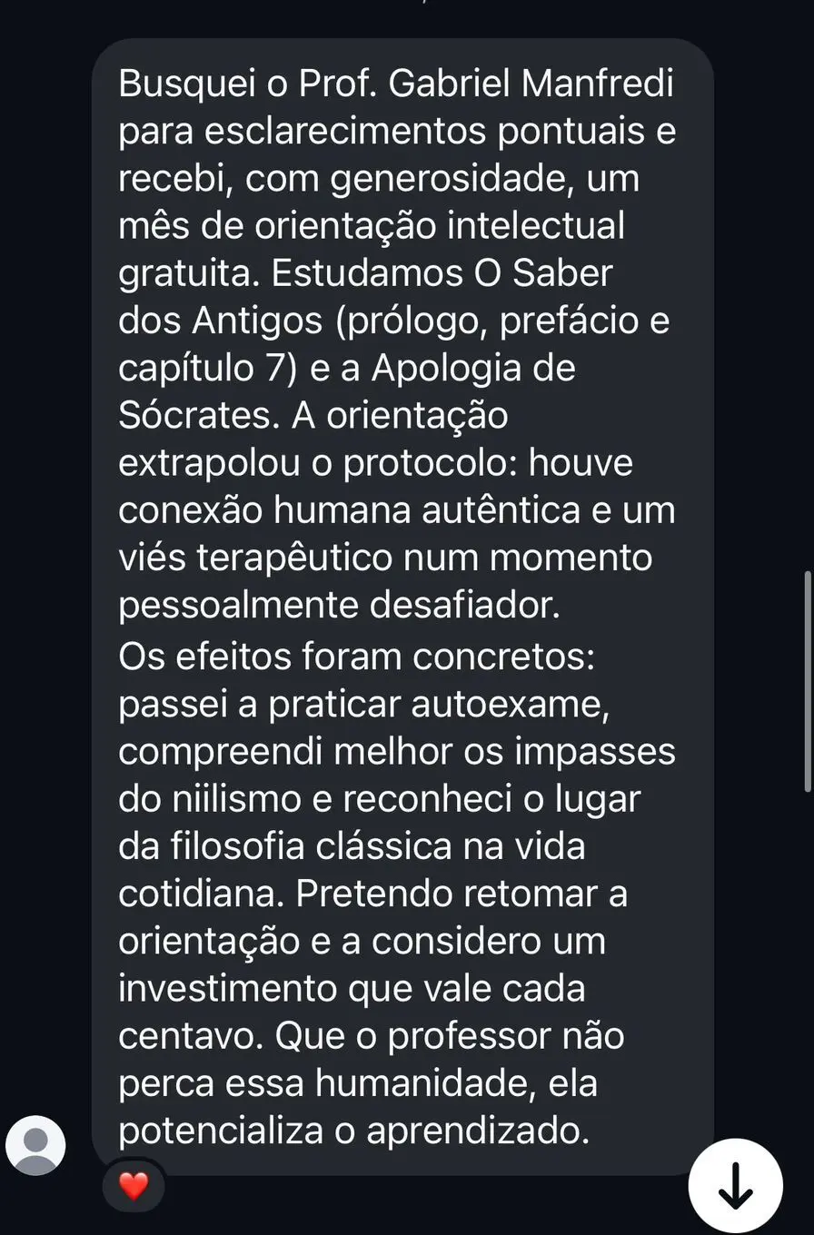 Mensagem de aluno